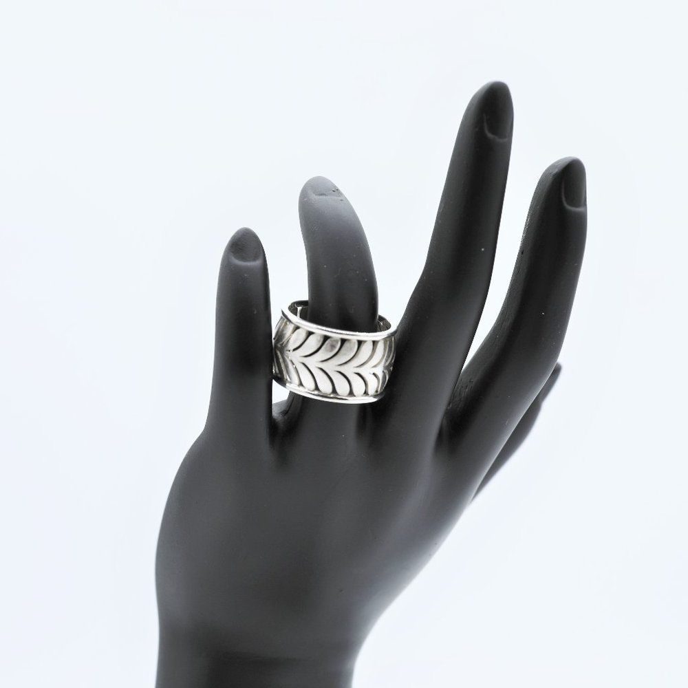 Tiffany & Co 925 Villa Palm Wide Sterling Silver Women's Ring SZ 7